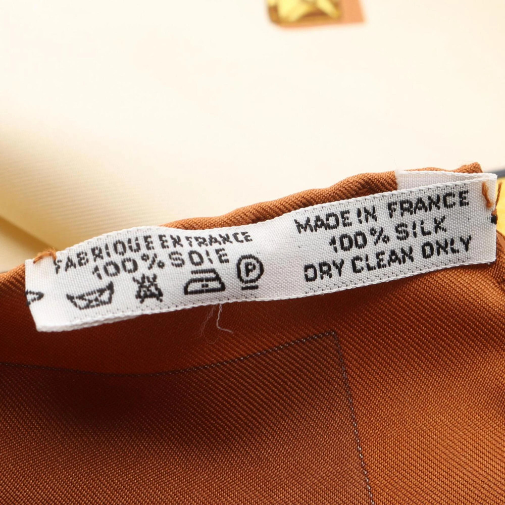HERMES Brown Silk Scarf - Picture 3 of 8